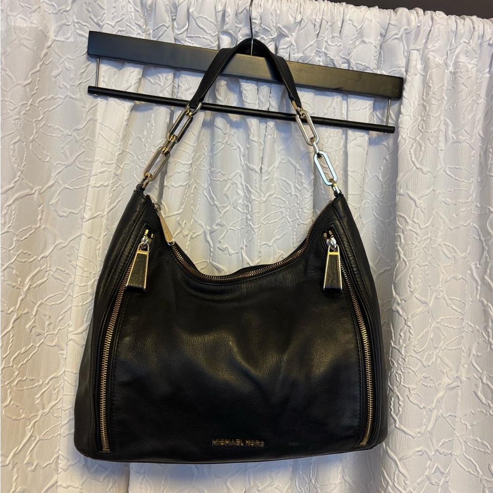 Michael Kors Black Leather Hobo Bag